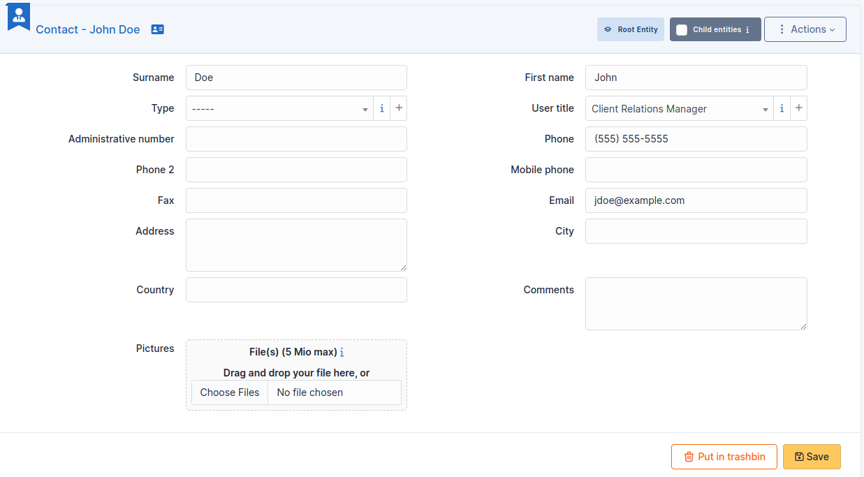 A contact in GLPI