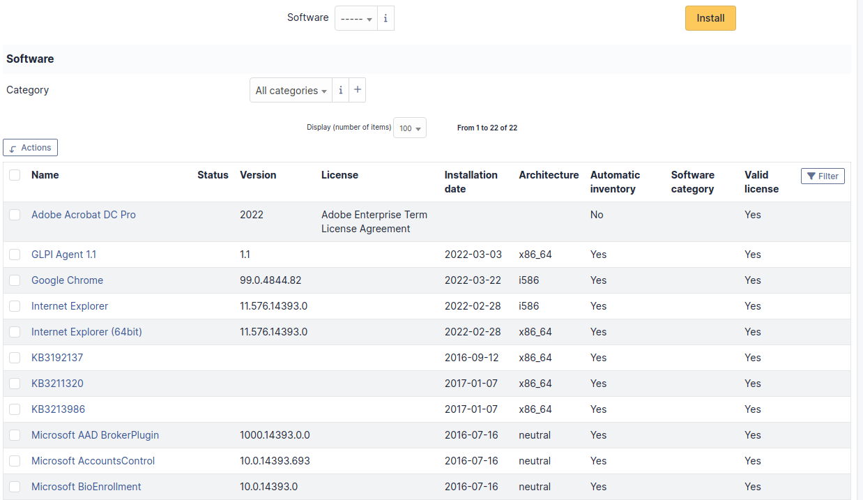 Software list